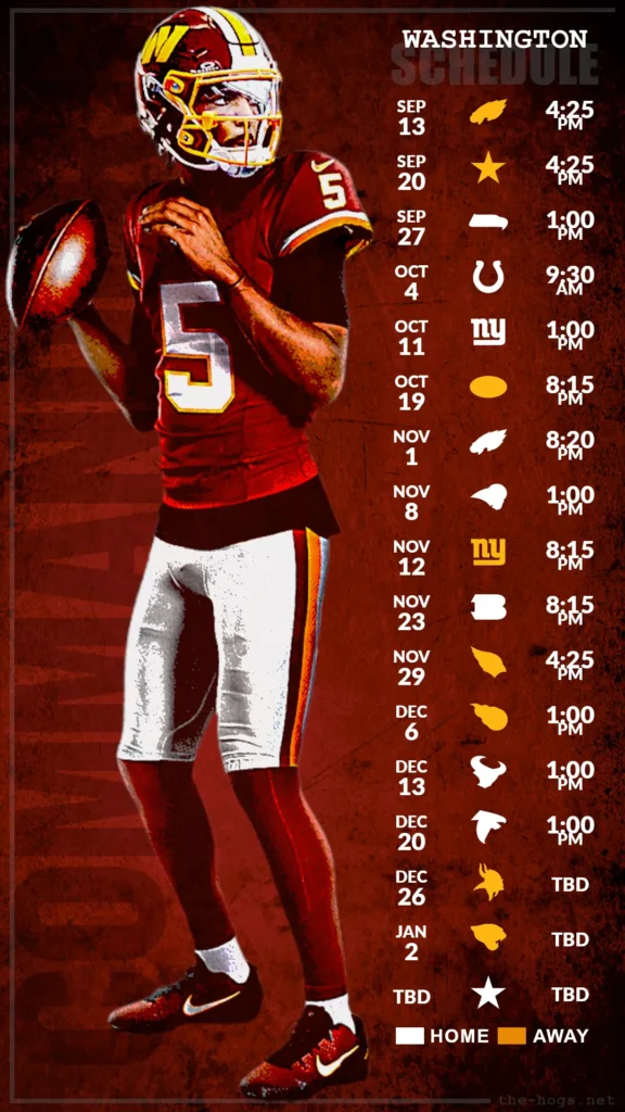 2026 Commanders Schedule Wallpaper